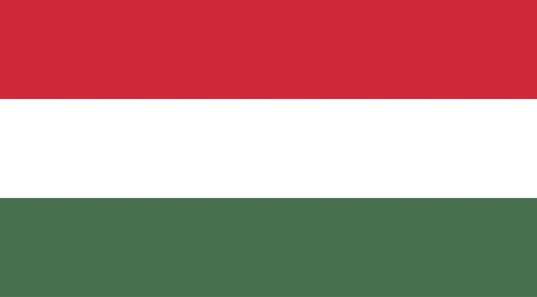Hungary flag with horizontal red, white, and green stripes representing the geography quiz on countries bordering Hungary.