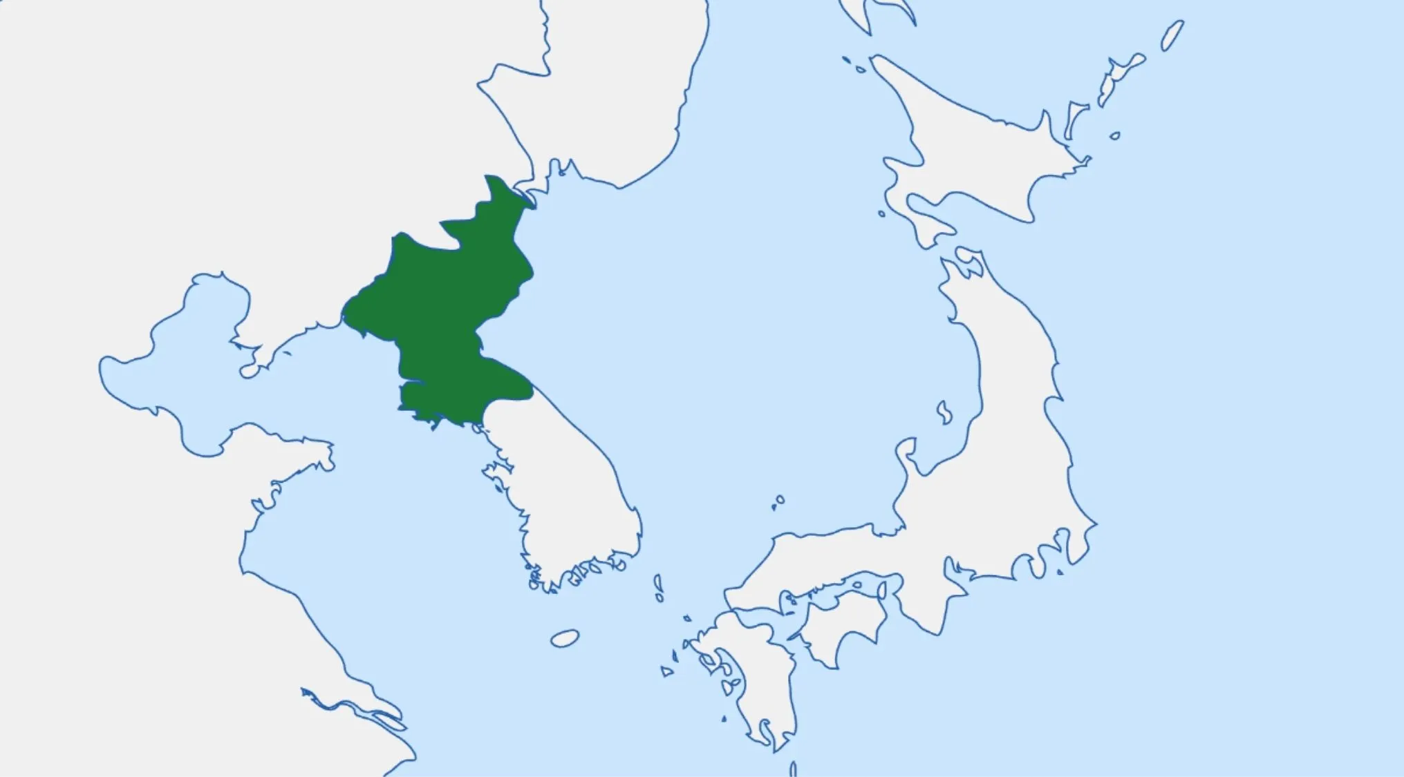 Map highlighting North Korea in green, part of a geography quiz focusing on commonly confused countries.