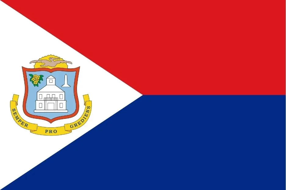 Flag with red, white, and blue colors and a detailed coat of arms, representing the Philippines flag design.