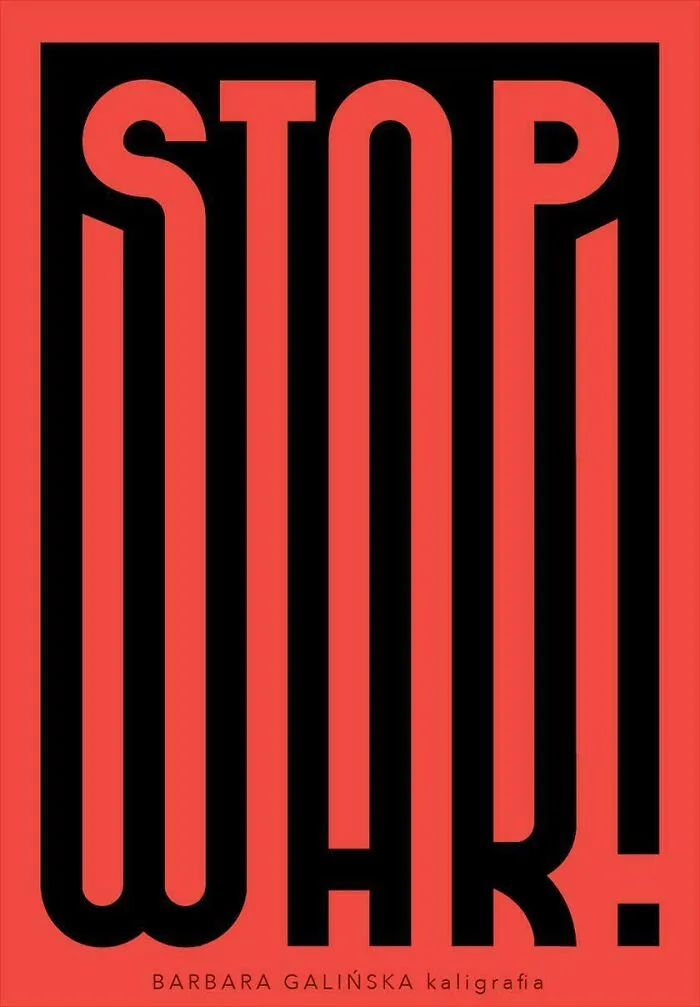 “Stop War” Typography By Barbara Galińska