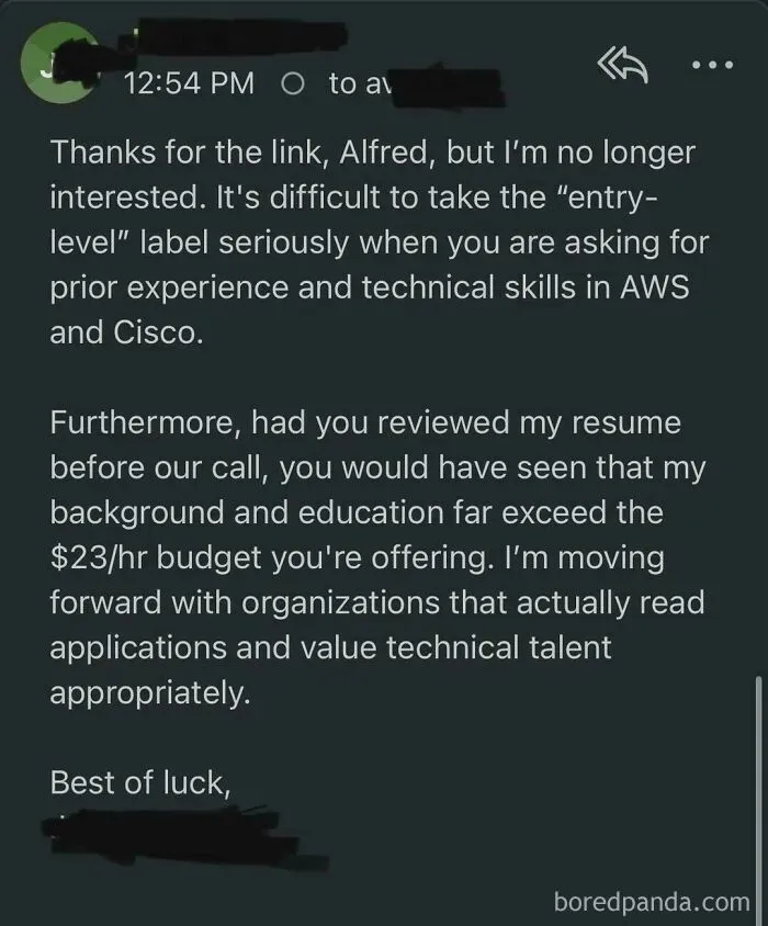 The Recruiter's Excuse For The Bad Offer Was That I'm "Junior". And This Is The Email I Sent