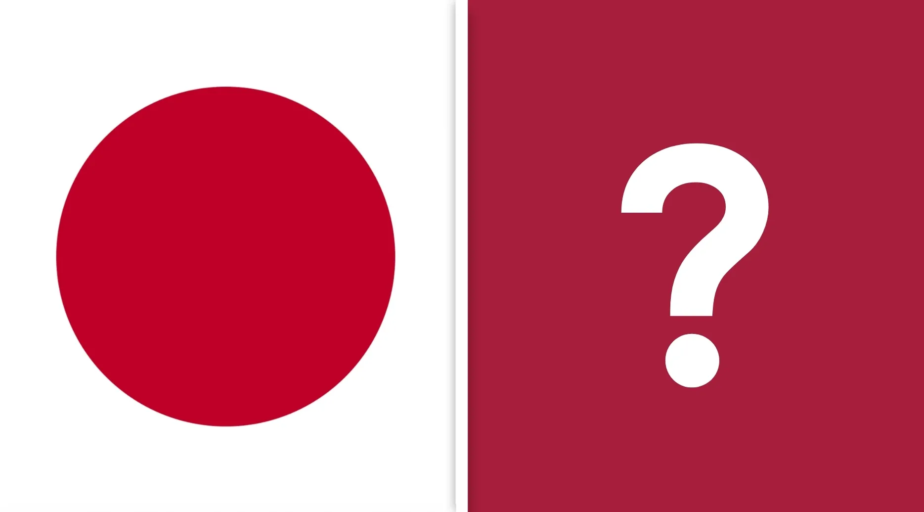 Japanese flag next to a large white question mark on a red background, symbolizing a pub quiz challenge.