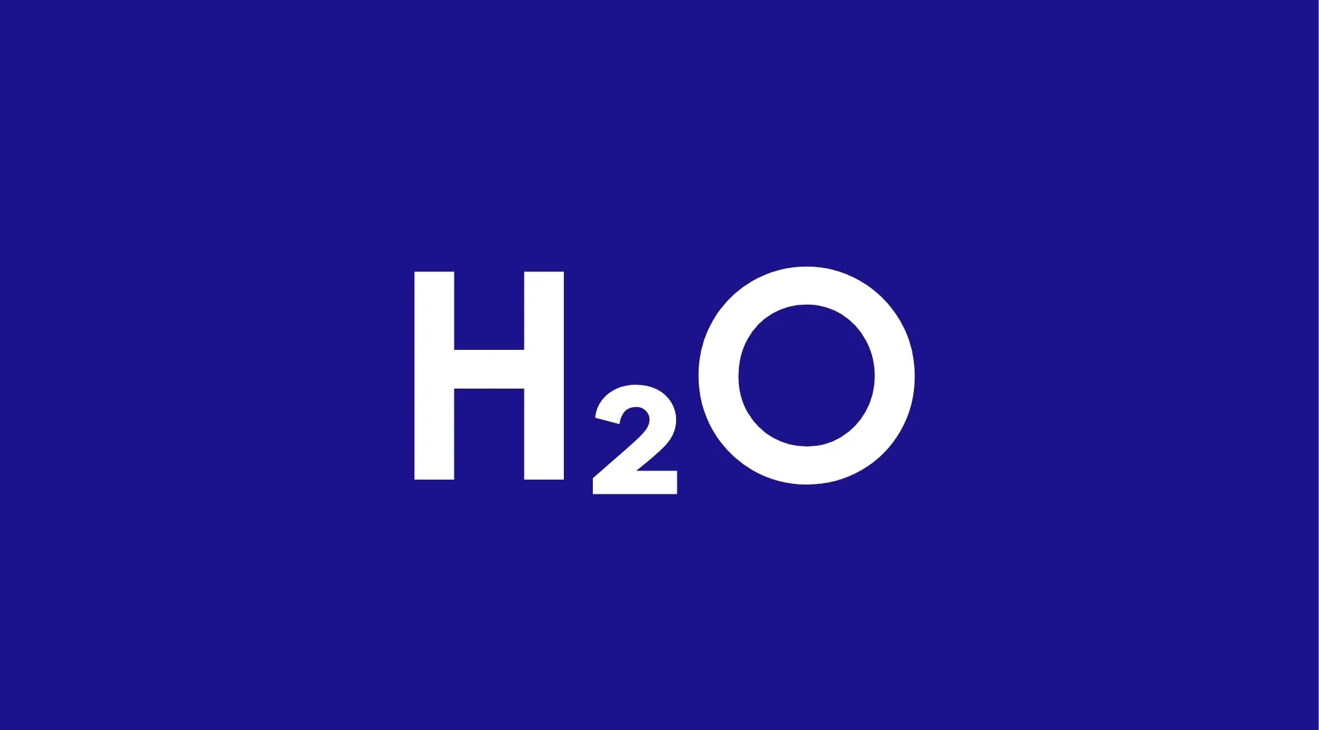 H2O chemical formula displayed on blue background, related to the pub quiz question about water substance.