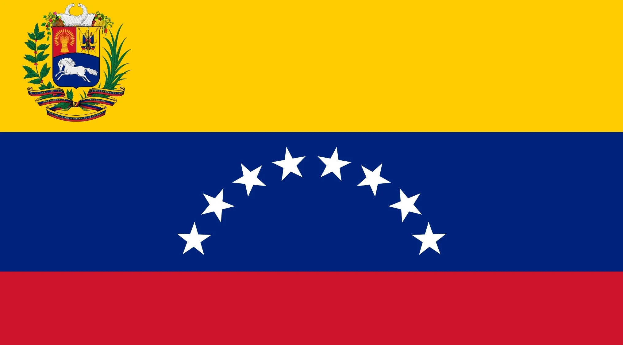 Flag of Venezuela as a visual hint for geography challenge to guess the country from the flag in the geography challenge.