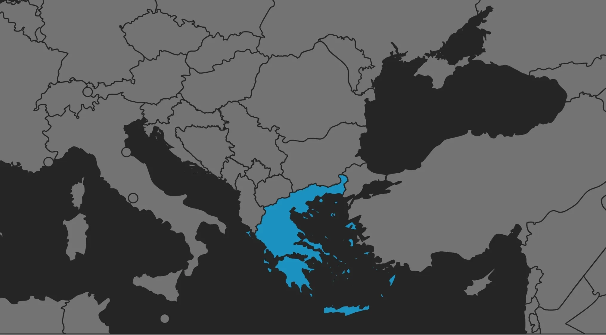 Map showing the country highlighted in blue as a geography challenge to guess the country from the visual hint.