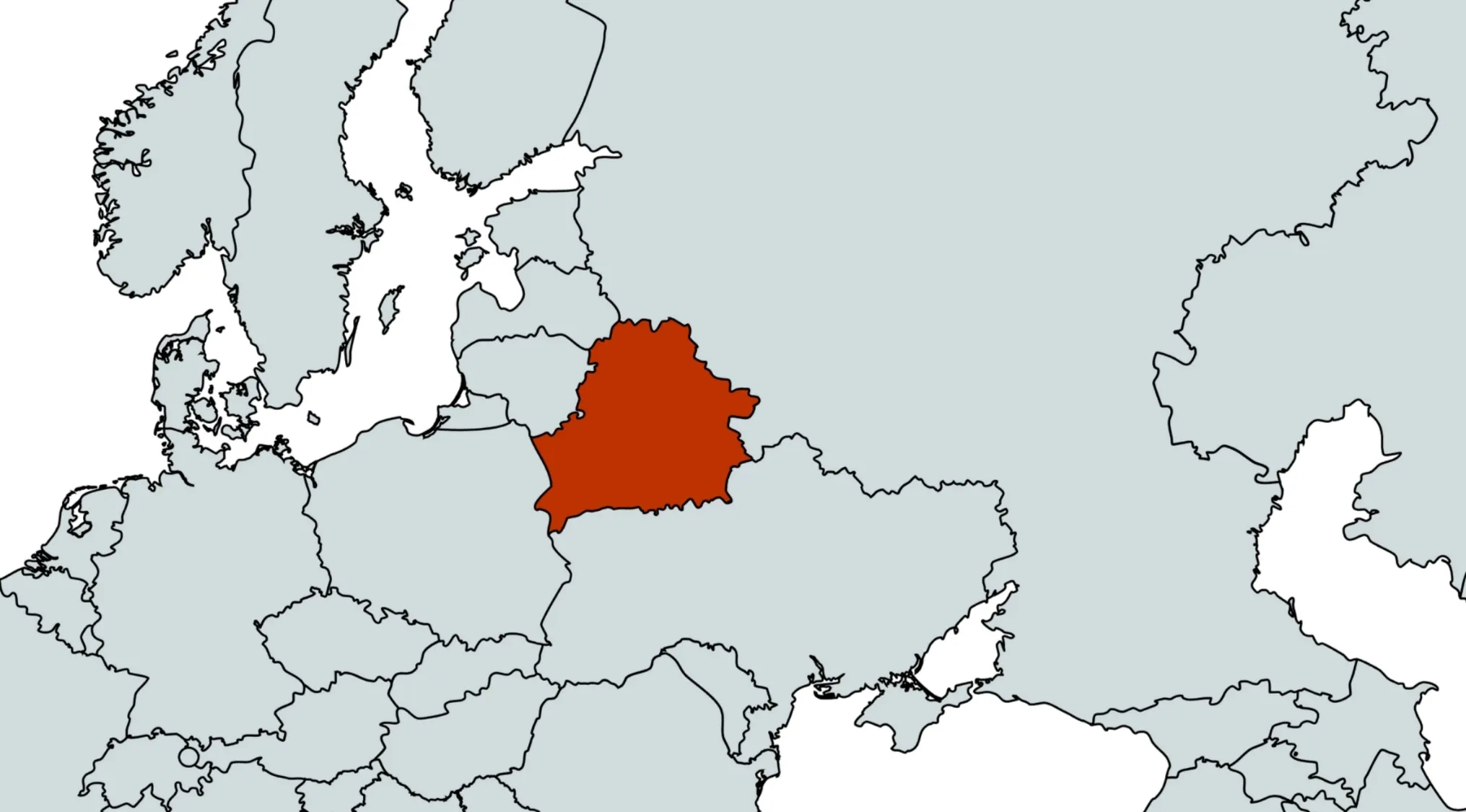 Map of Europe highlighting one country in red as a geography challenge visual hint for guessing the country.