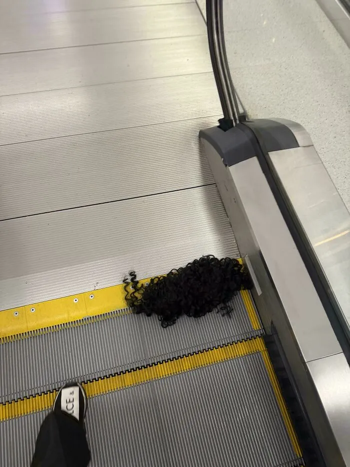 Escalator At The Airport Was Broken. Found This Stuck At The Top