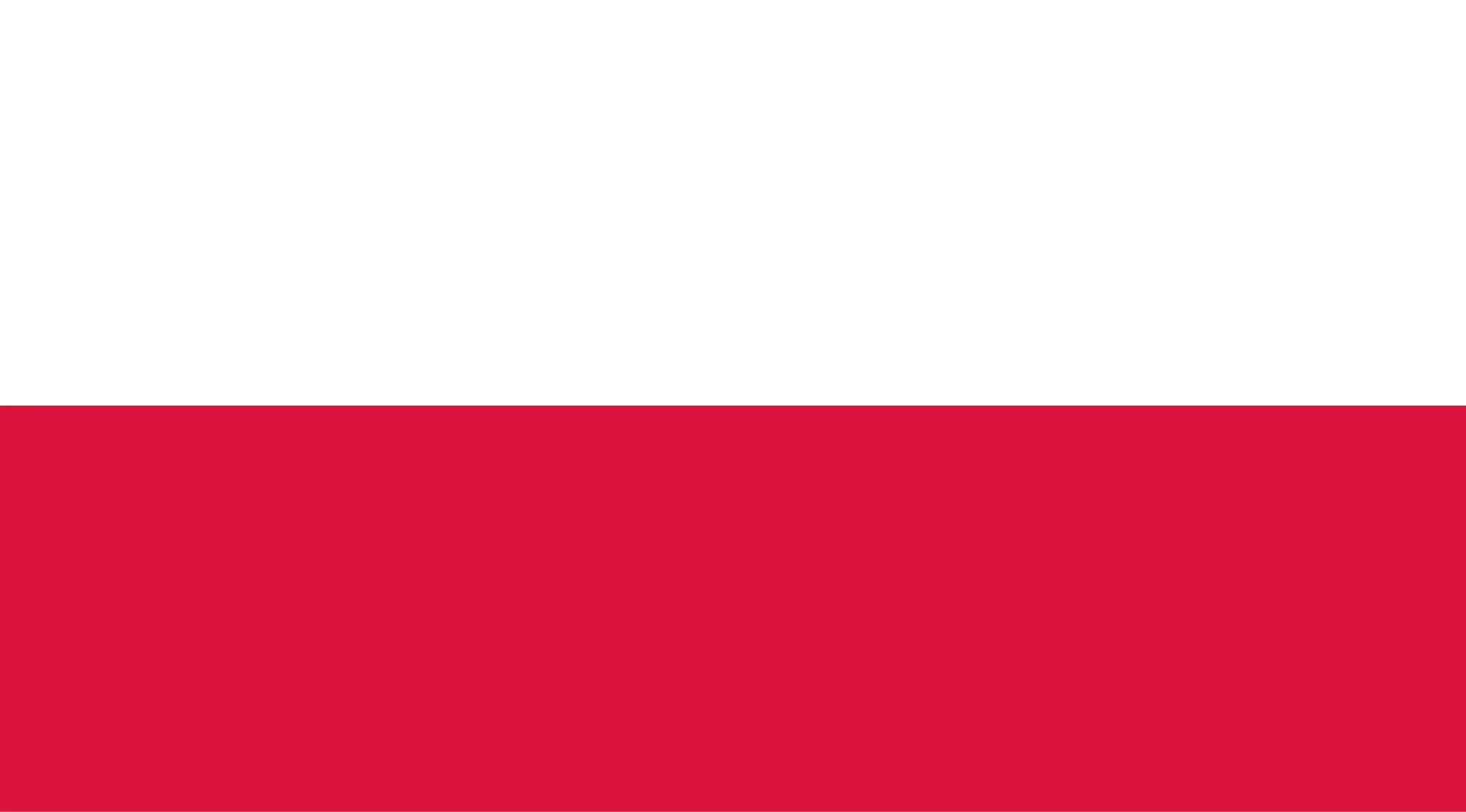 Horizontal flag with white on top and red on the bottom, featured in a geography challenge to guess the country from the visual hint.