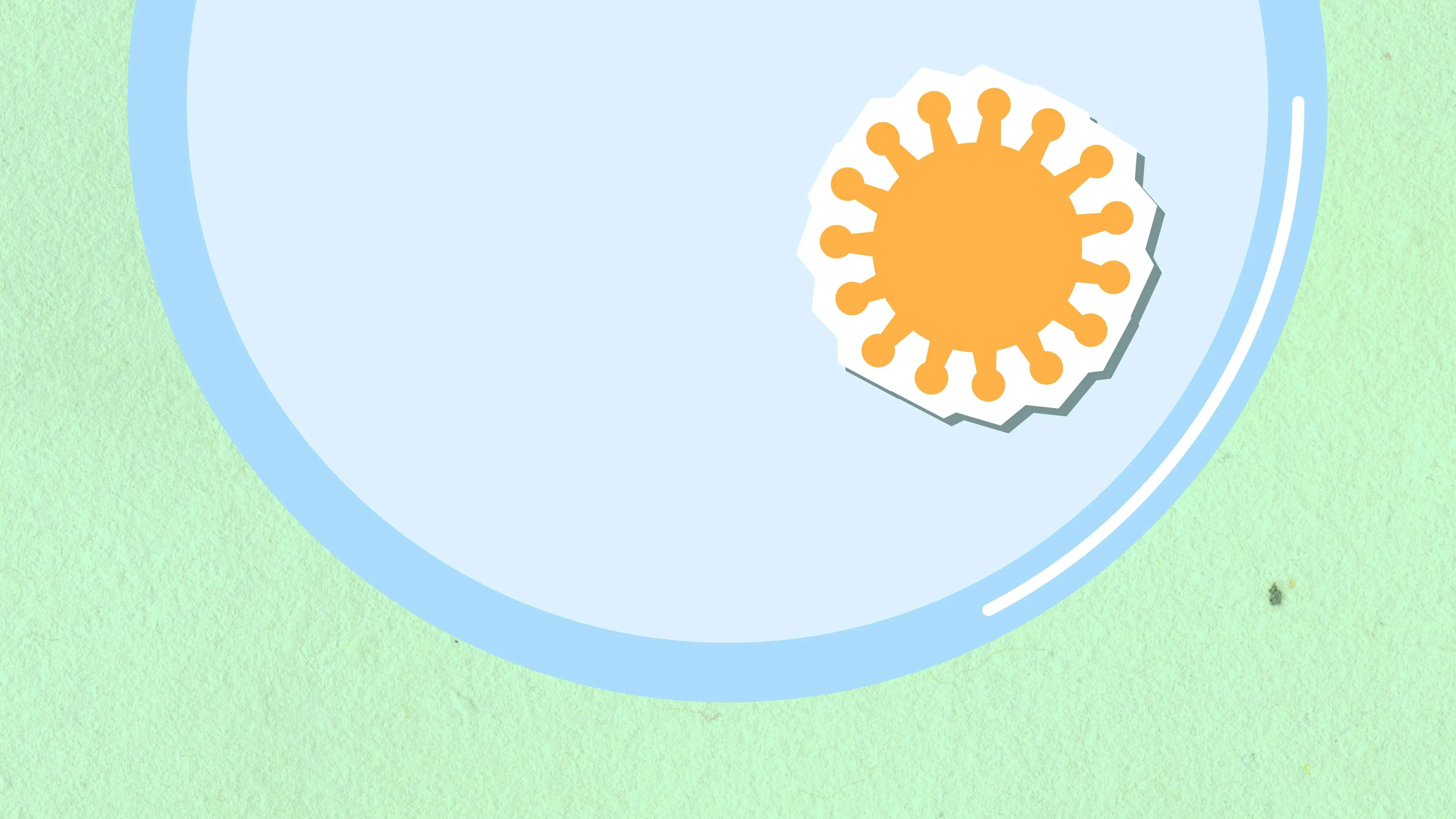 Illustration of a biological cell with a highlighted orange nucleus representing the brain of the cell.