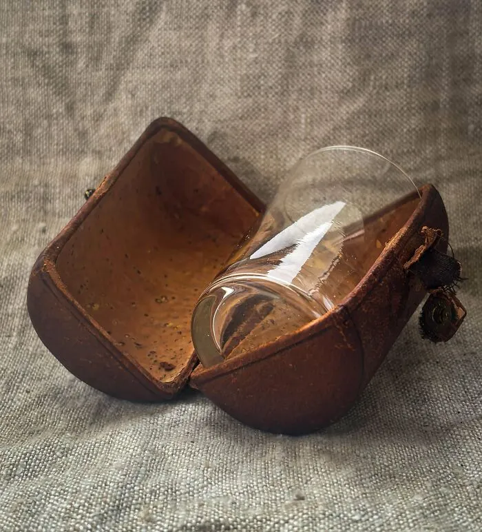 19th-Century Travel Tumbler In A Leather Case [poland]