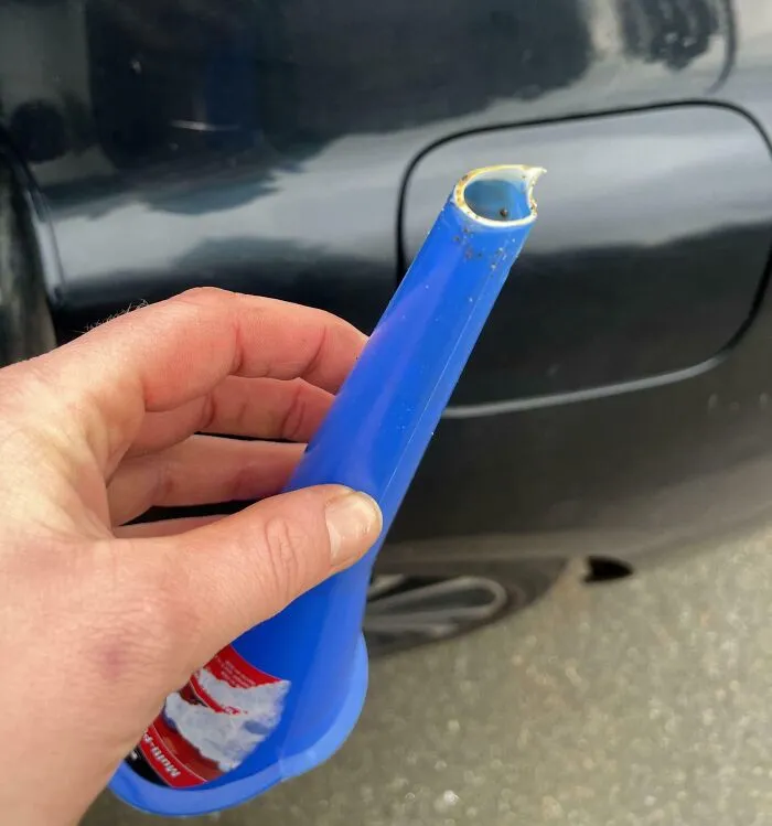 While Changing My Car Oil And Pouring The New Oil In, I Broke Off The Tip Of The Plastic Funnel, Which Fell Into The Engine