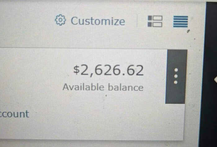A screenshot showing an available balance of $2,626.62, an image from the Not Interesting Community.