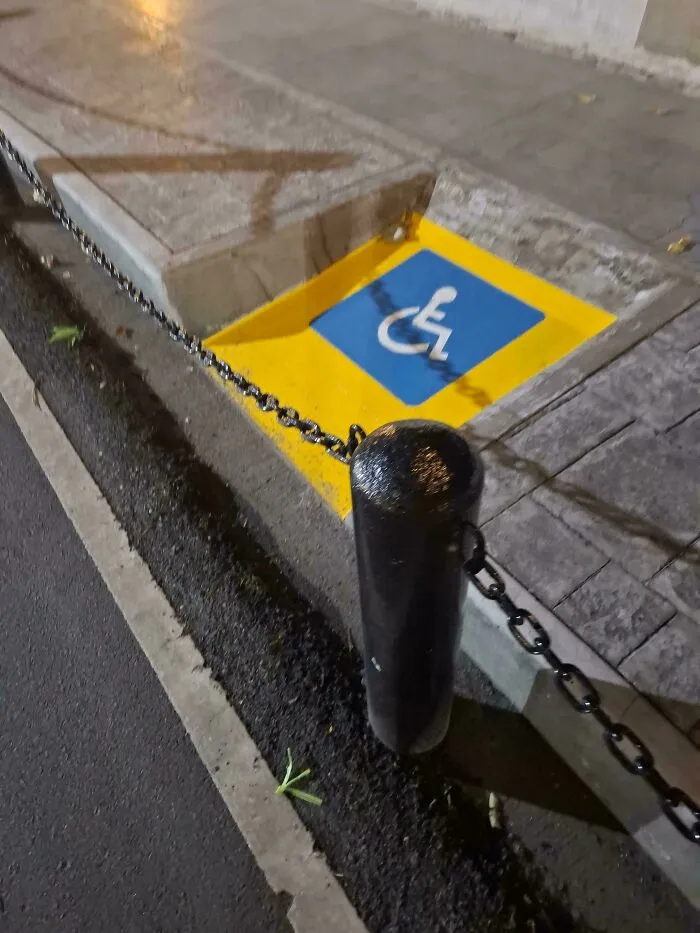 Uneven Surface, Bad Slope And Locked Down Wheelchair Access