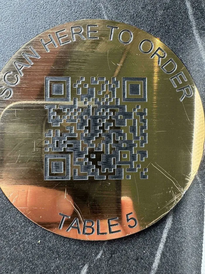 Menu Only Available Through Reflective Qr Code