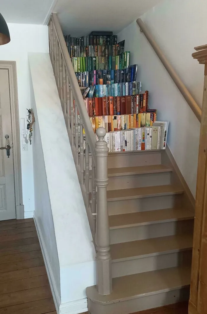 Our Staircase To Nowhere, Which We Use As A Bookshelf