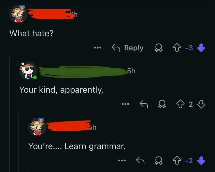 Screenshot of an online argument where one user confidently corrects another and is proven wrong, illustrating common mistakes.
