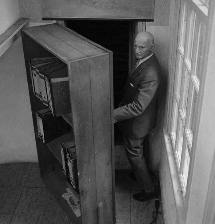 Anne Frank’s Father, Otto, Revisits The Attic Entrance Where He And His Family Hid For Two Years Before Their Betrayal. Amsterdam. 1960