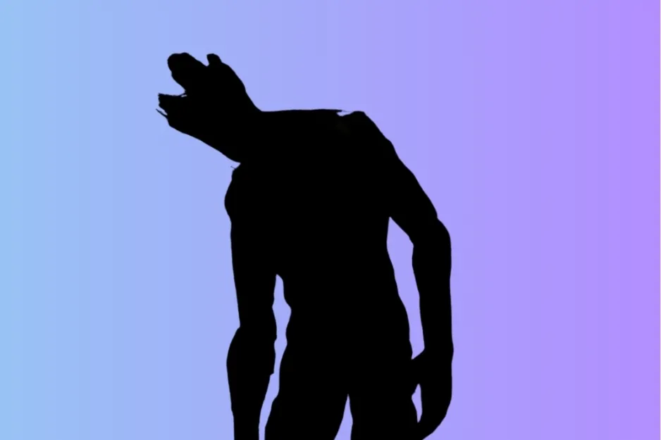 Silhouette of Groot from Guardians of the Galaxy against a blue and purple gradient background