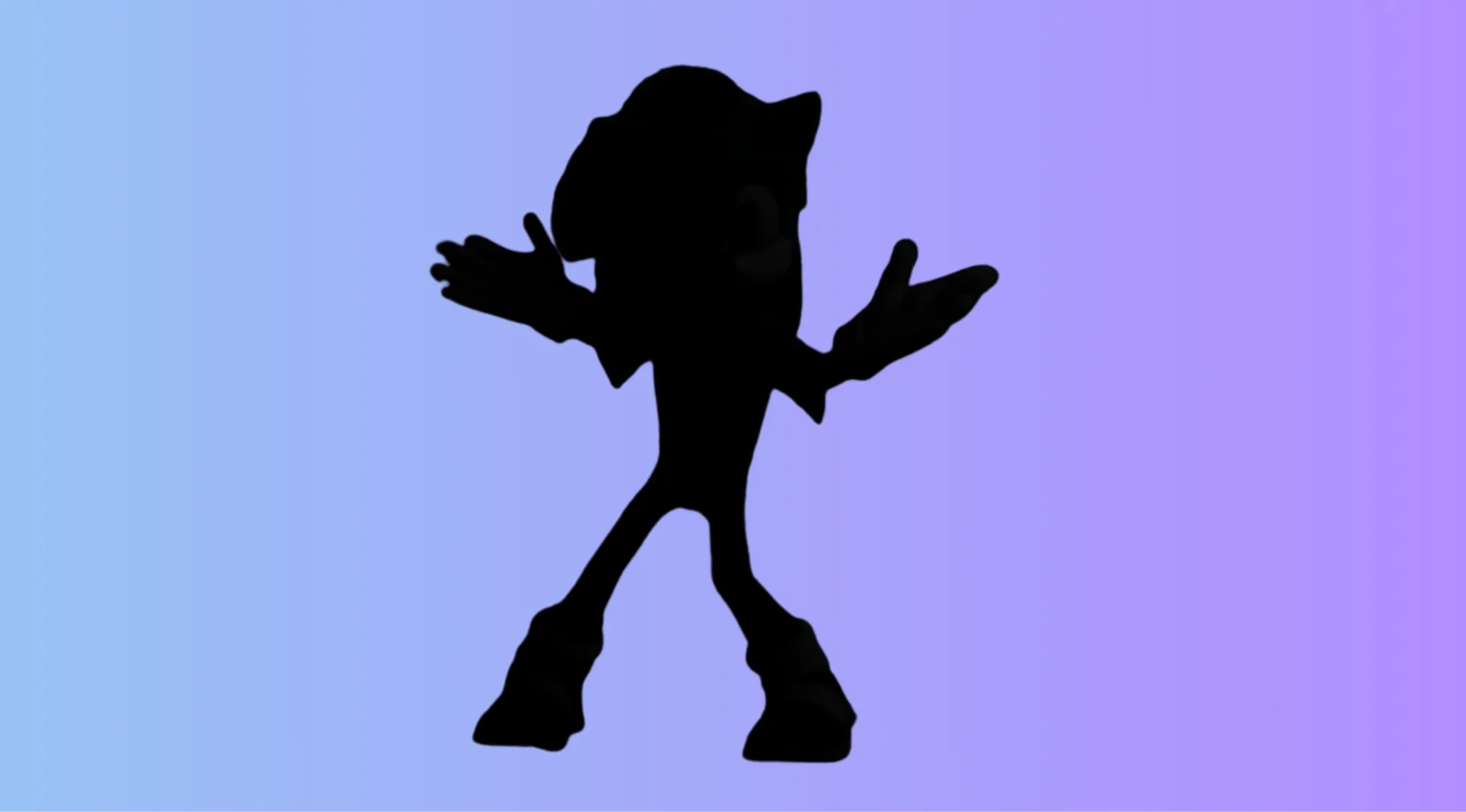 Silhouette of a character standing with arms outstretched in the character silhouettes quiz guessing the film.