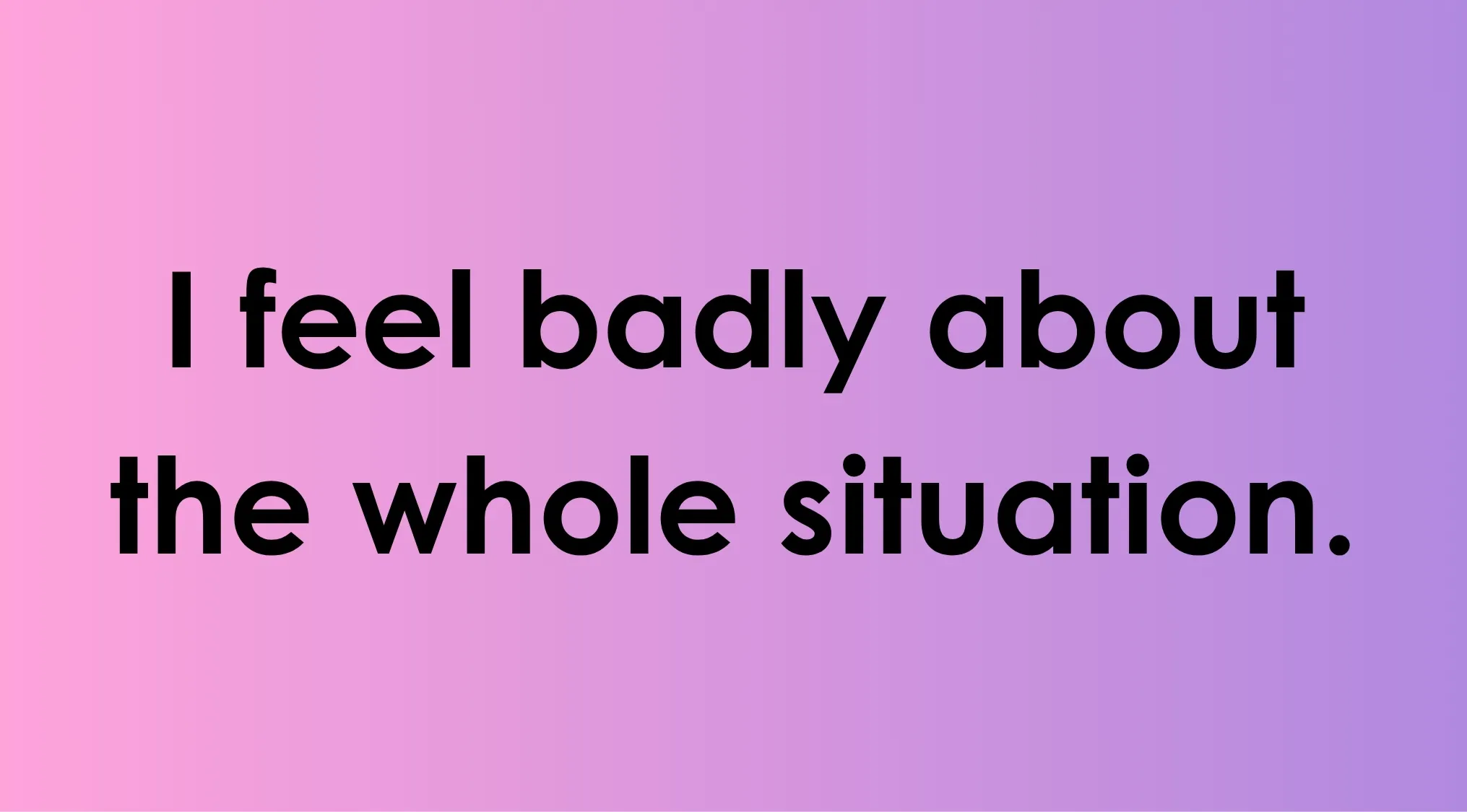 Sentence asking which word should be corrected in this grammatically incorrect phrase on a pink to purple gradient background.