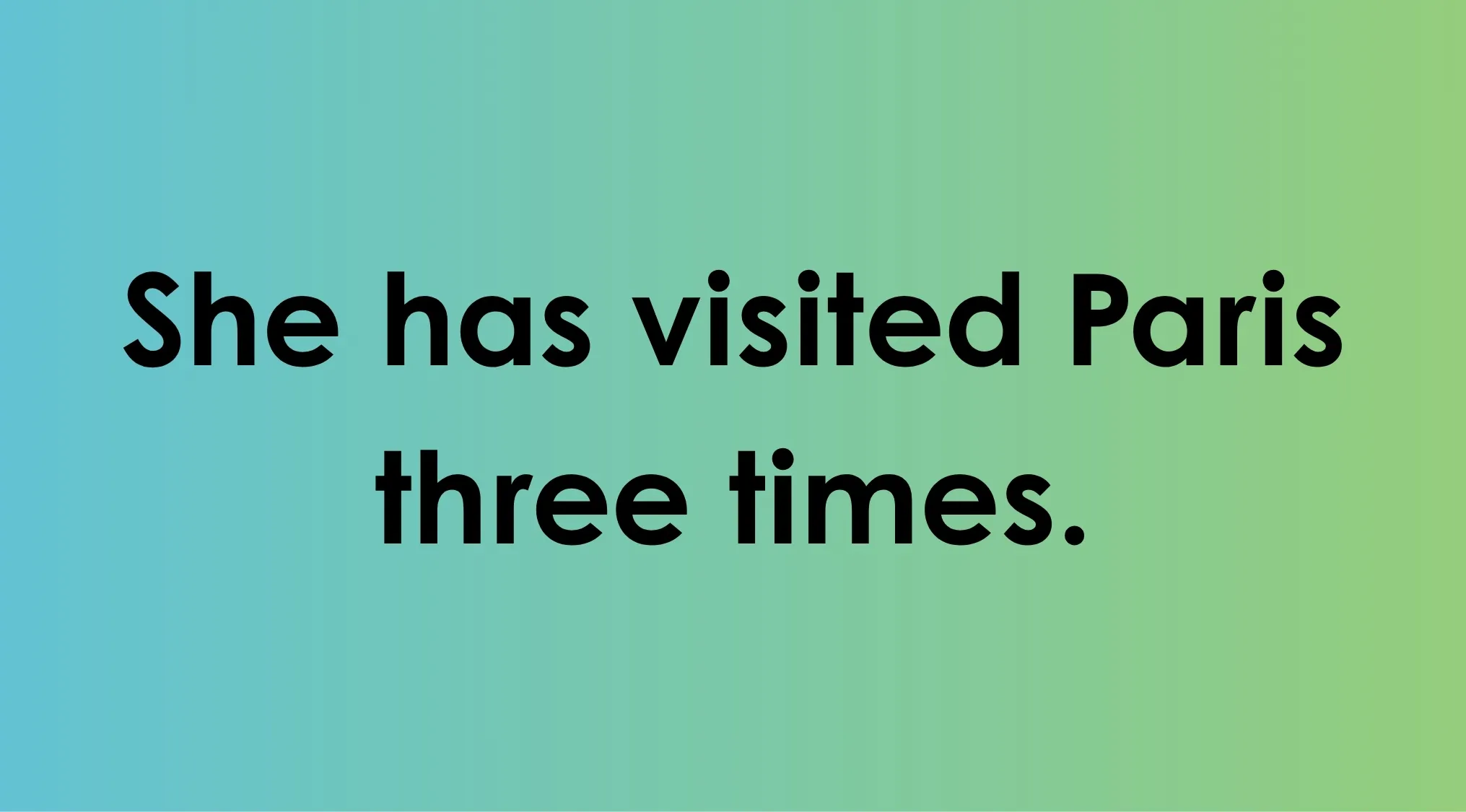 Sentence example on a gradient background asking about the tense of the sentence for literacy and tense identification.