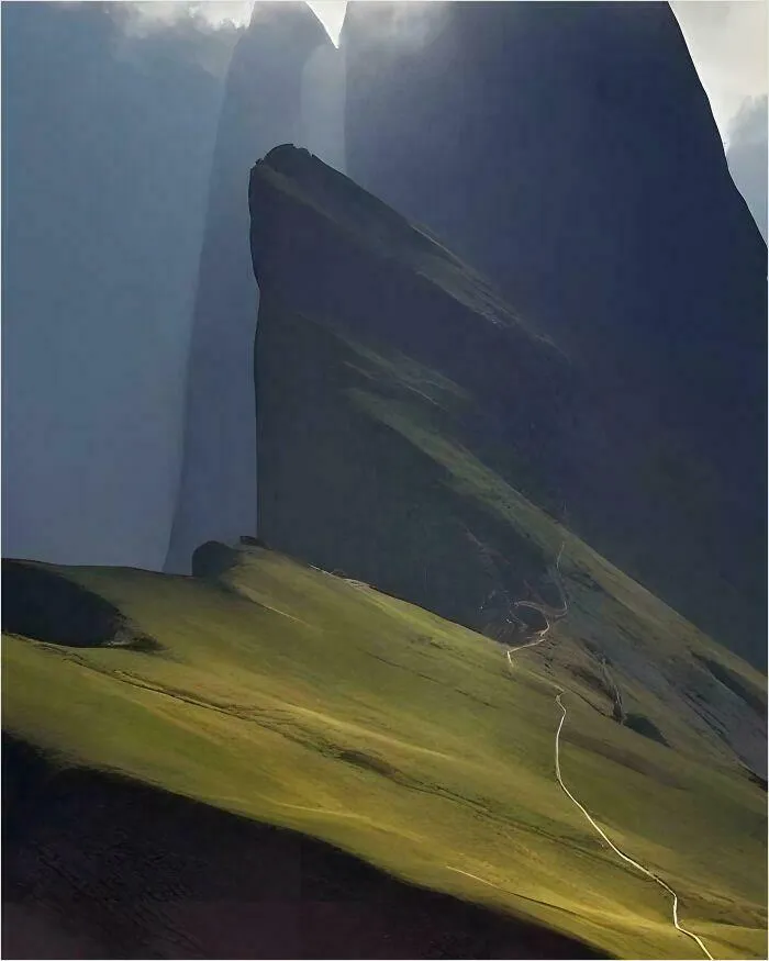The Dolomite Mountain Range In Italy