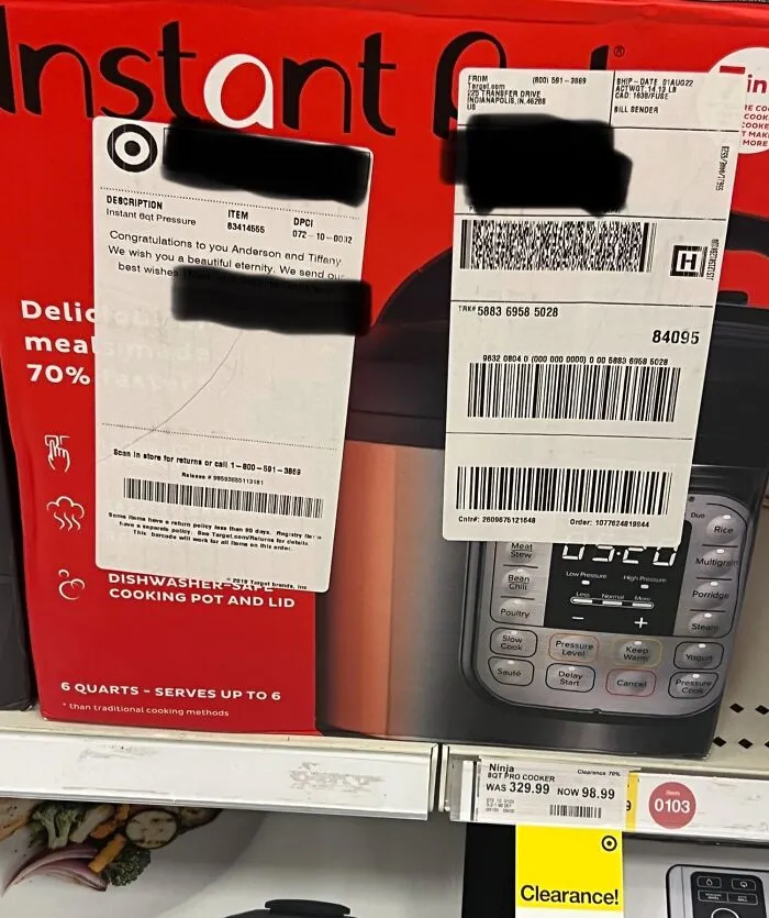 Pressure cooker on clearance at retail store, illustrating times people saw the true colors of friends and shamed them online.