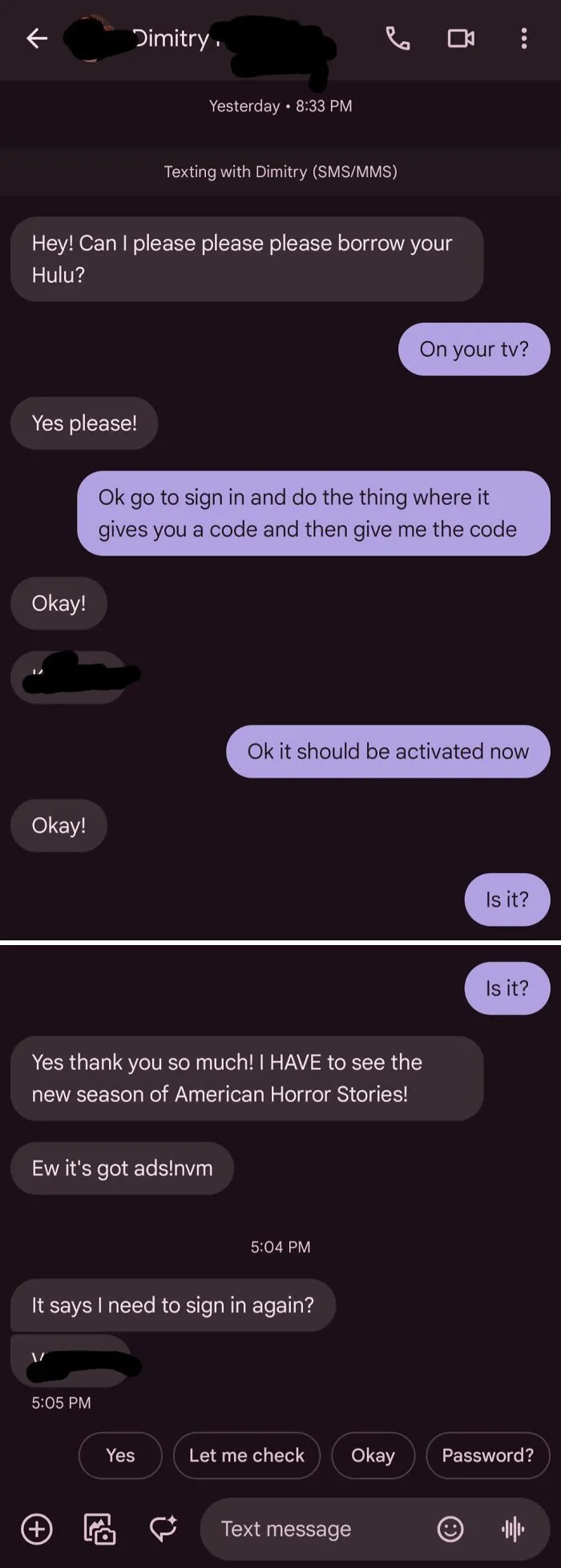 So I Lent My Friend My Hulu Account