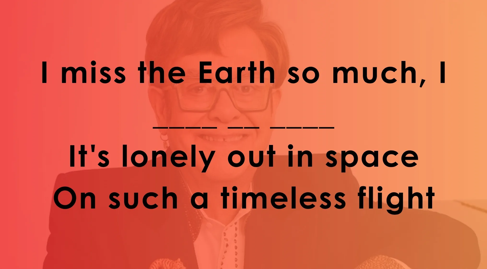 Elton John with song lyrics to finish featuring main SEO keywords finish the song line and lyrics quiz challenge.