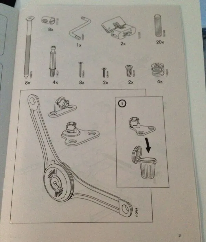 A Page In My IKEA Instruction Manual Told Me To Throw Out One Of The Parts
