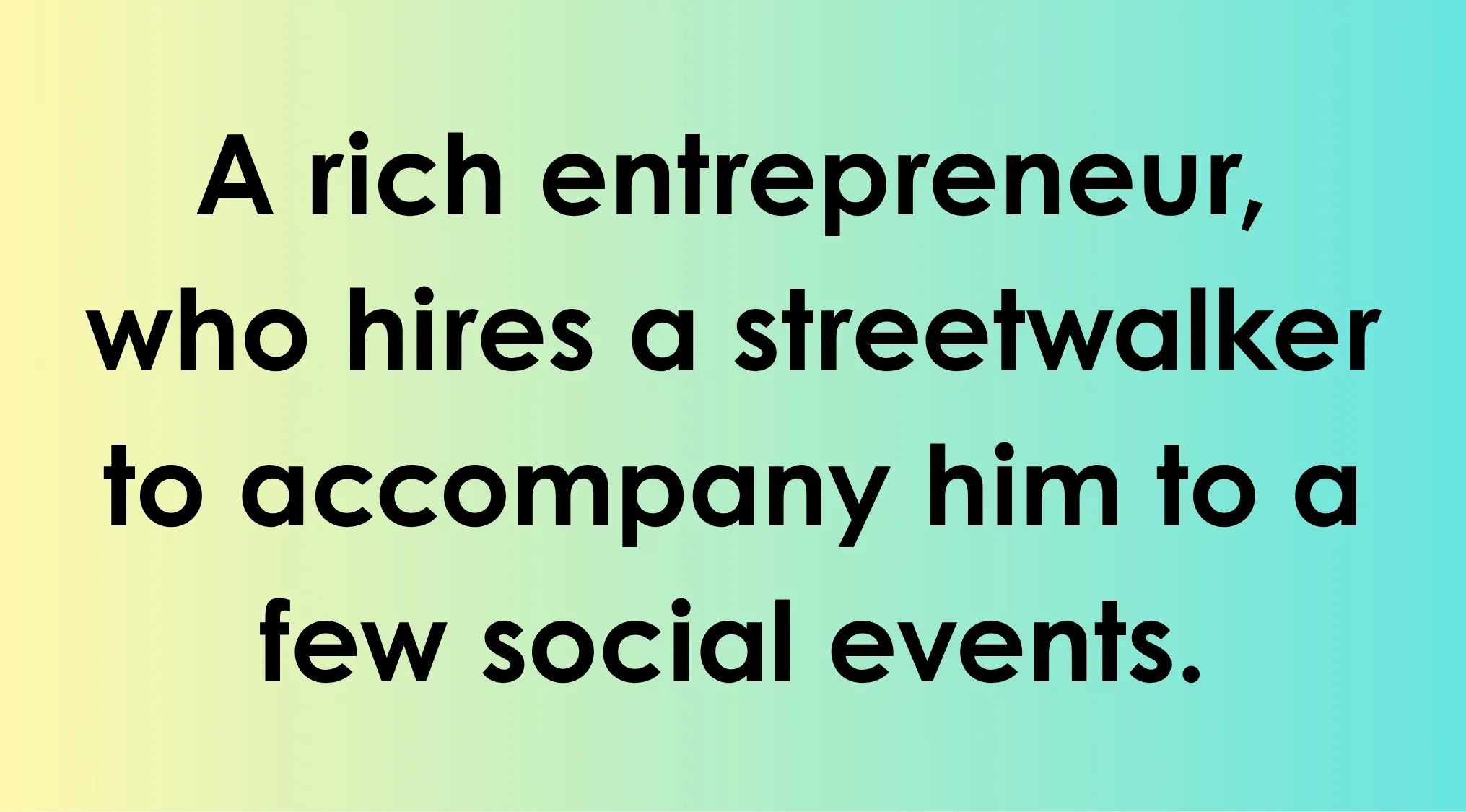Description of 90s film characters in a movie quiz showing a rich entrepreneur hiring a streetwalker.