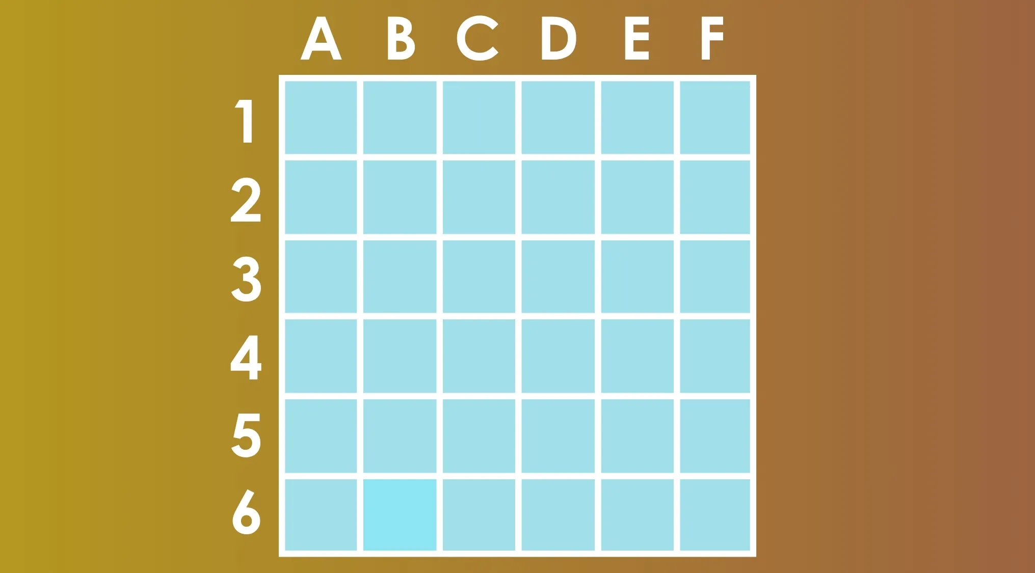 Grid of blue shades with one different shade in position B6, testing ability to find the different shade of color challenge.