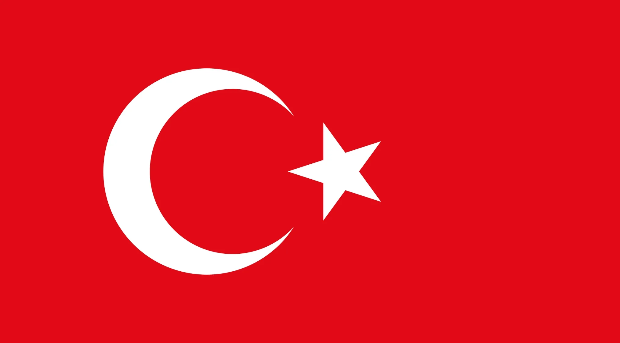 Red flag with a white crescent moon and star, a geography challenge to guess the country from world flags.