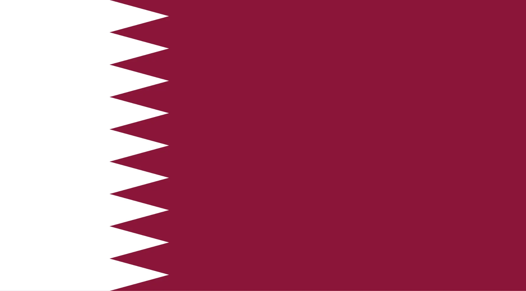 Flag quiz image showing a maroon and white flag with serrated edges for geography challenge guessing the country.