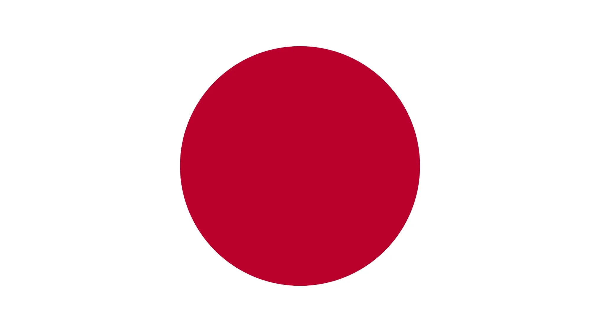 Red circle centered on white background, part of geography challenge to guess the country from world flags.