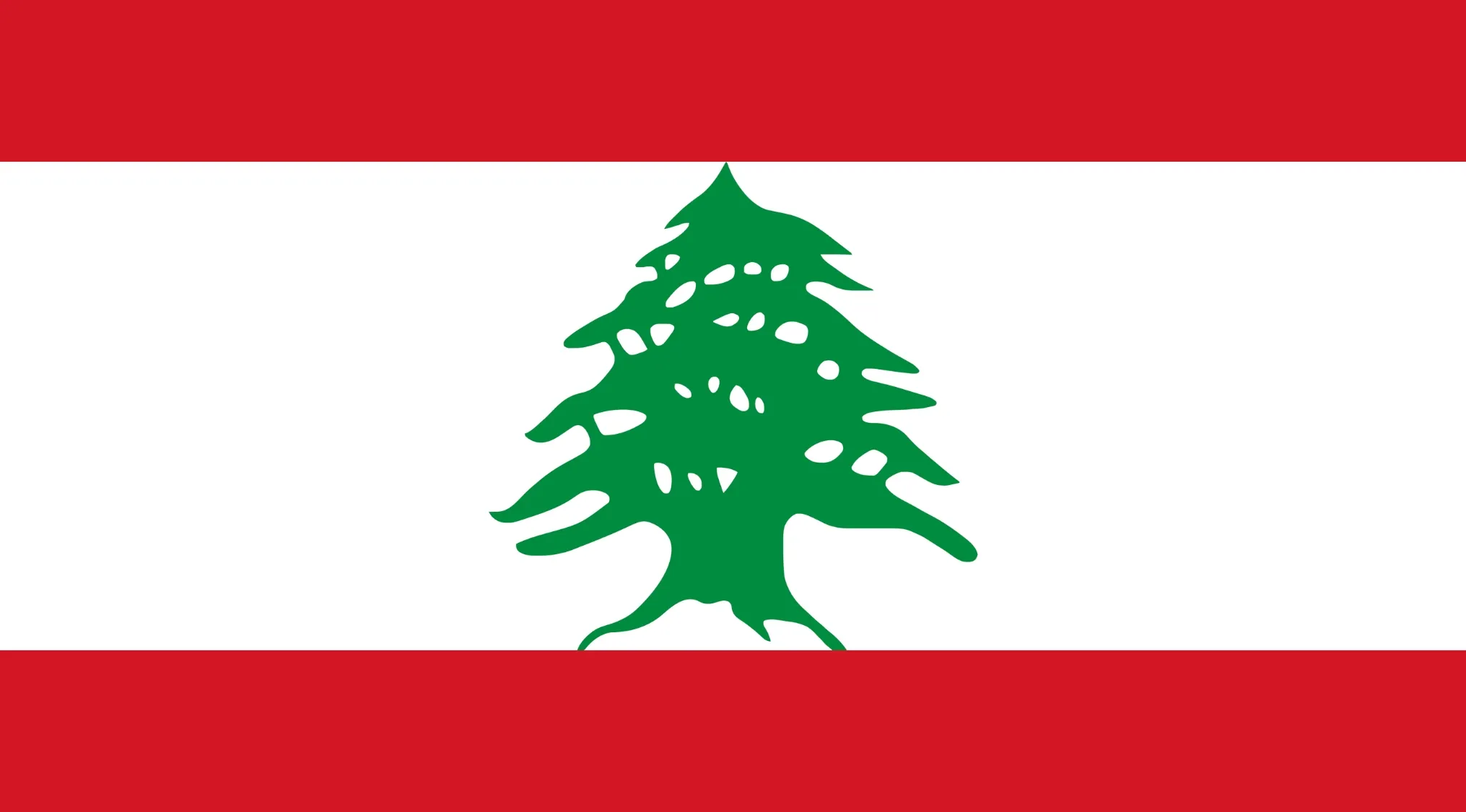 Lebanese flag featuring a green cedar tree in the center, part of geography challenge to guess the country from world flags.
