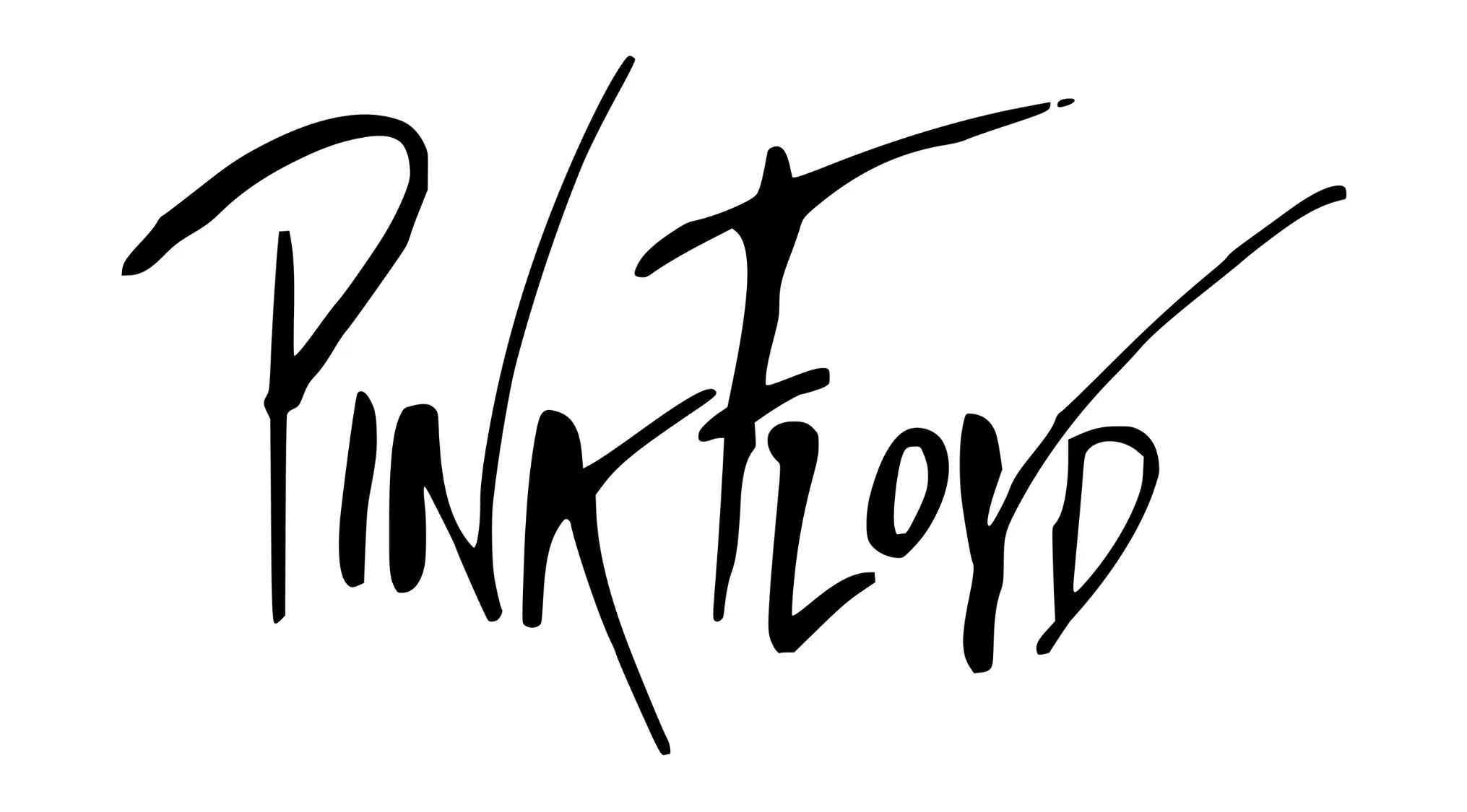 Pink Floyd band logo in black stylized text representing the music challenge naming bands from lead singers.