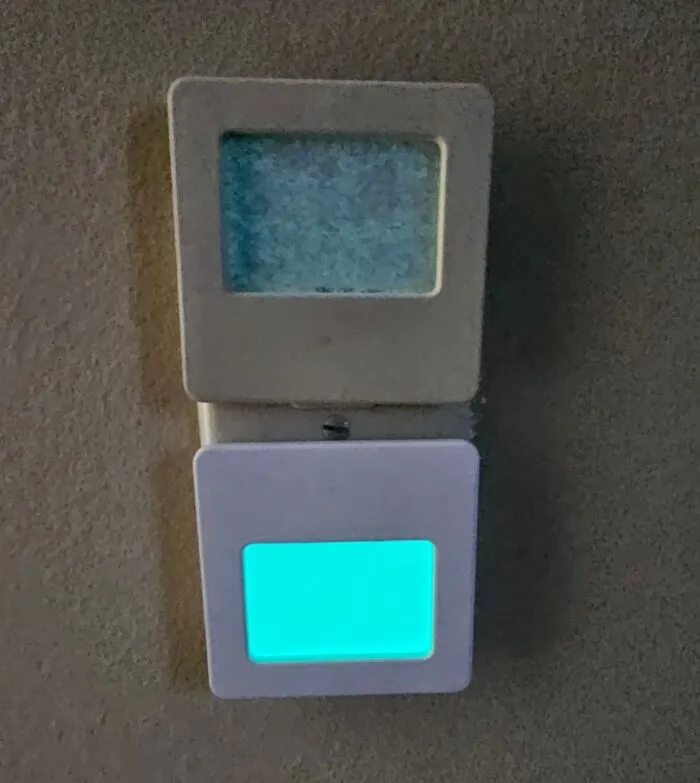My Lime Lite Night Light I've Had Plugged In Since The 90s Compared To A Brand New One I Plugged In Today