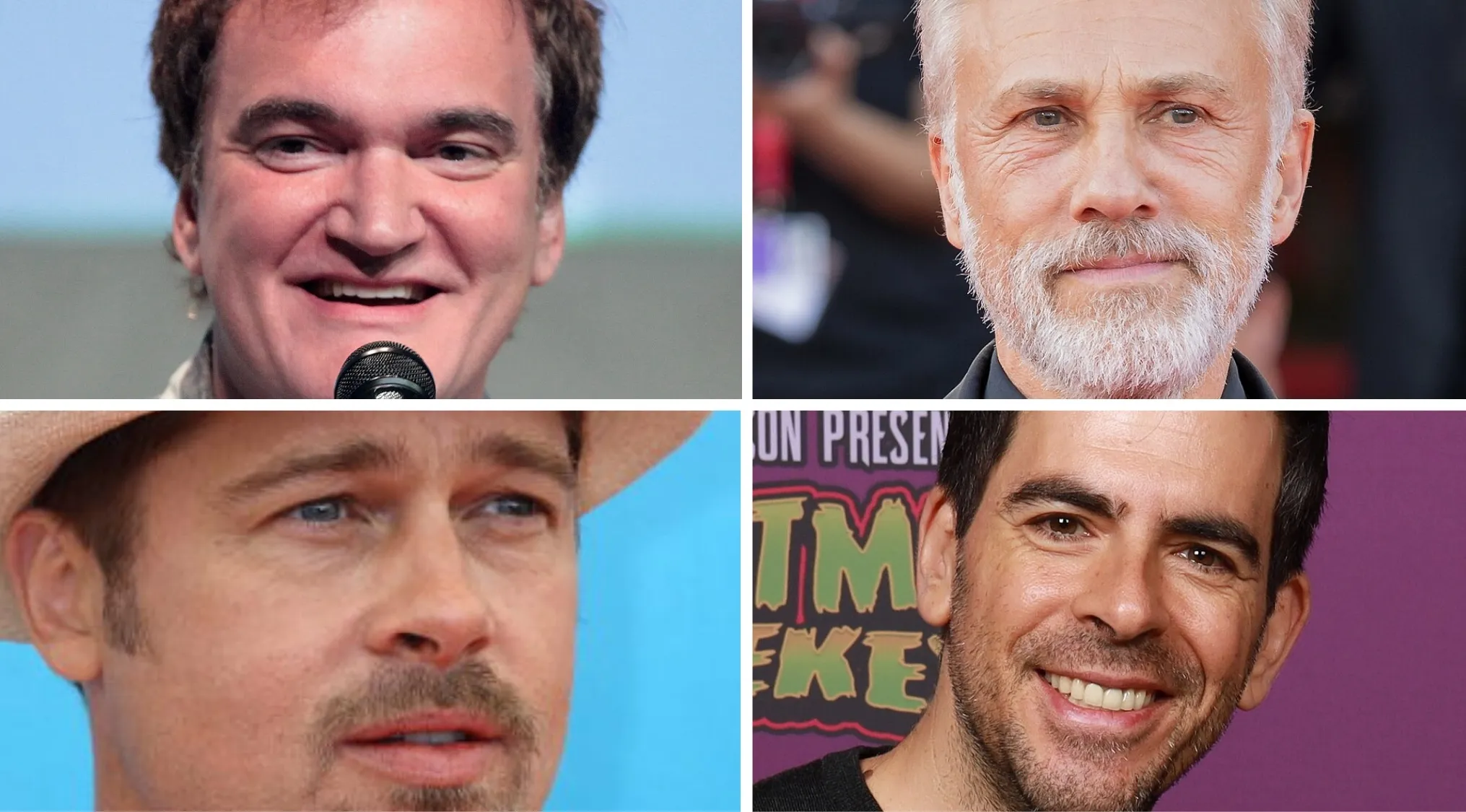 Four actors pictured in a collage for guess the movie from the cast challenge part 2 quiz.