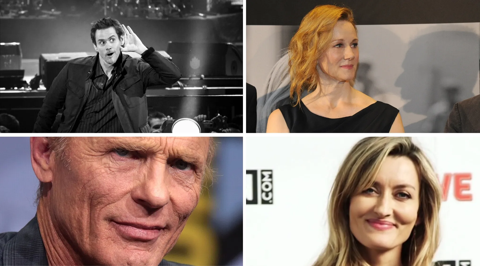 Cast members posing at events in a collage, challenging viewers to guess the movie from the cast.