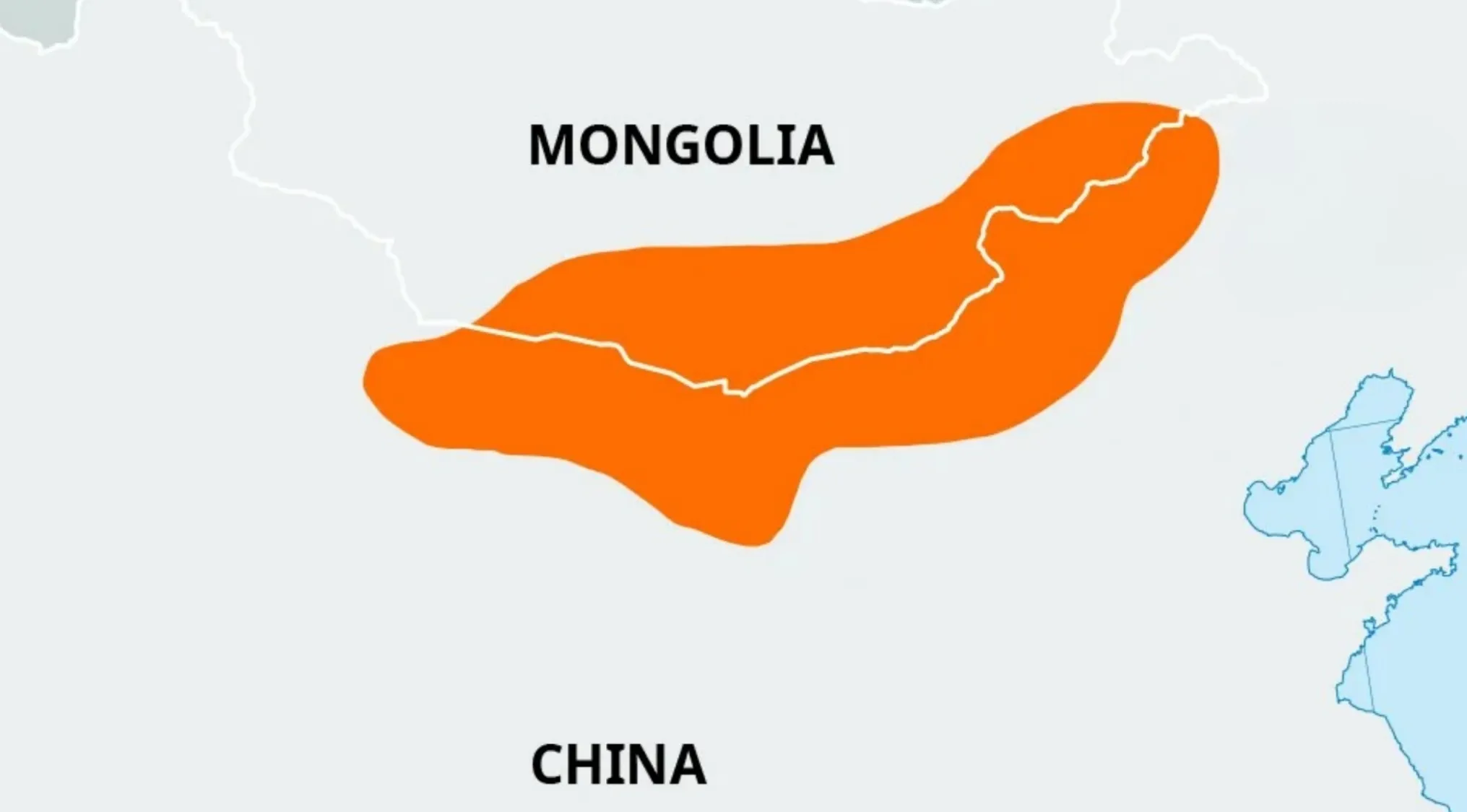 Map highlighting the desert spanning parts of China and Mongolia, focusing on the difficult general knowledge quiz topic.