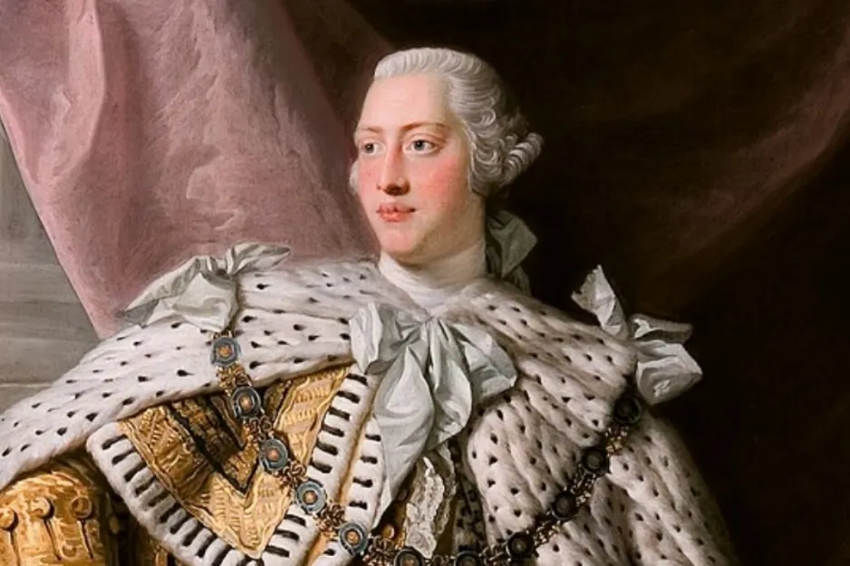 Portrait of King George III in royal robes, representing the longest-reigning British monarch before Queen Elizabeth II.