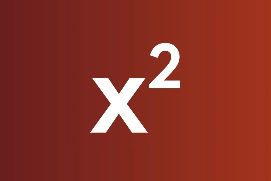 x squared symbol in white on a red gradient background representing growth for large values of x