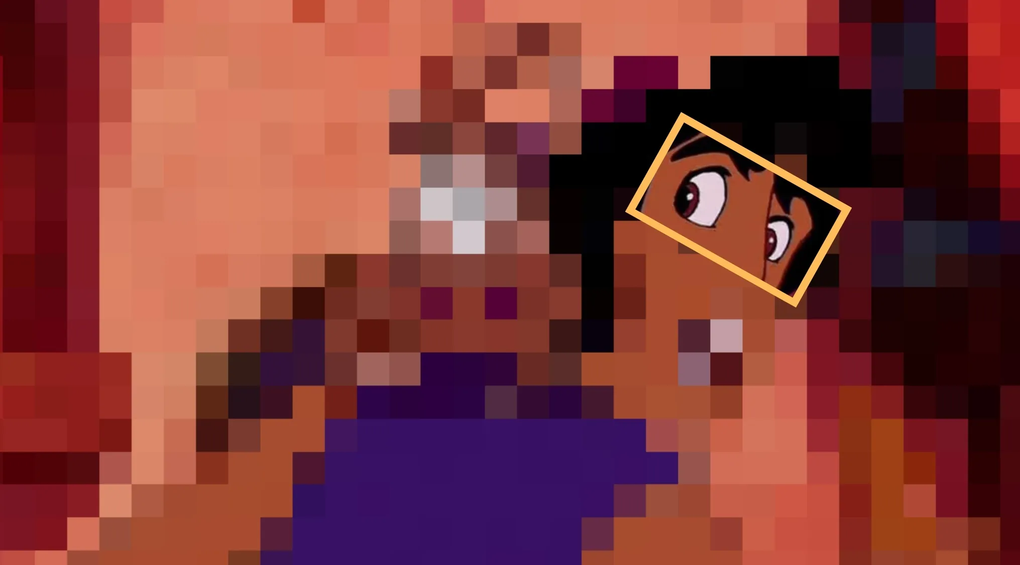 Close-up of Disney characters eyes featuring a fictional character for name identification by their eyes quiz.