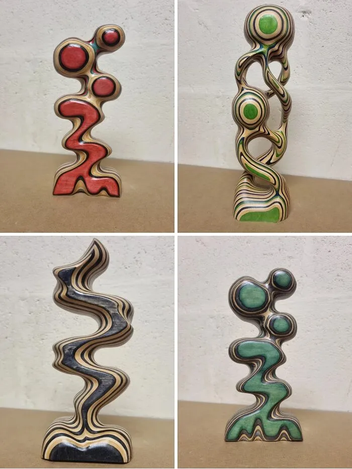 Self Prescribed Art Therapy By GBS Survivor. All Made From Recycled Skateboards