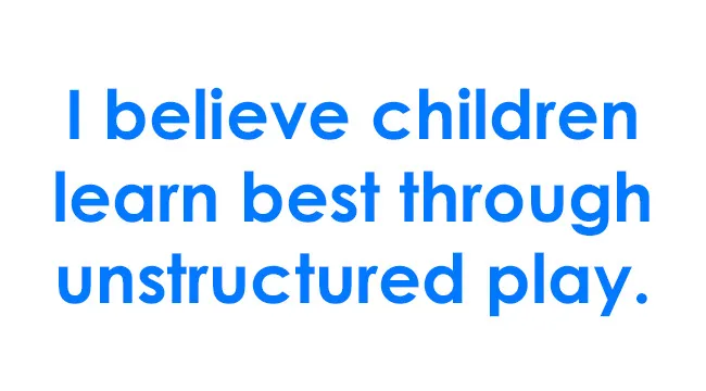 Statement about parenting style: children learn best through unstructured play, rated from strongly agree to strongly disagree.