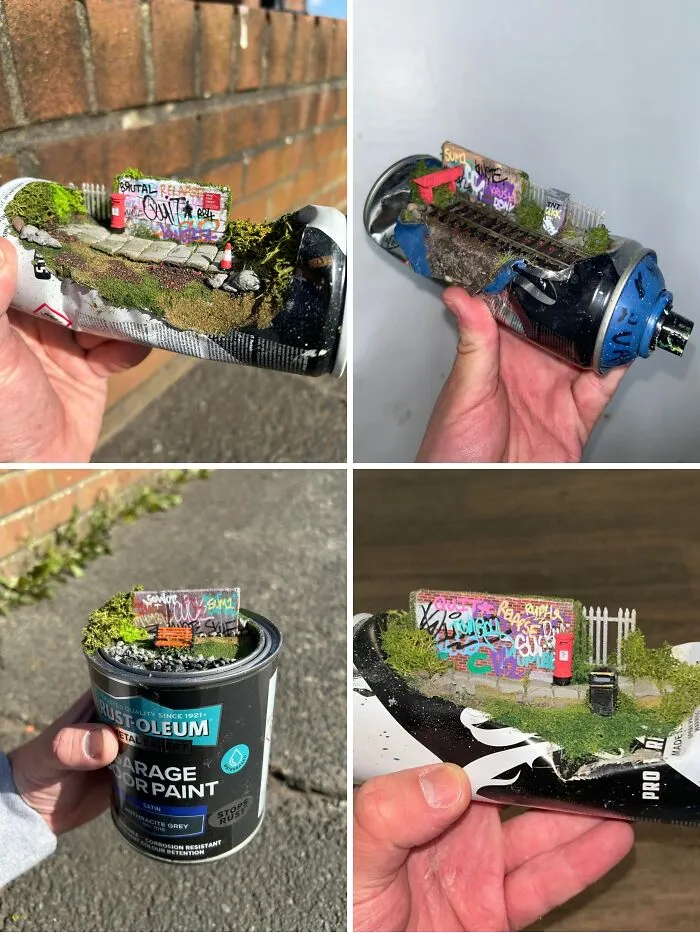 I’ve Made More Street Scenes In Recycled Paint Cans