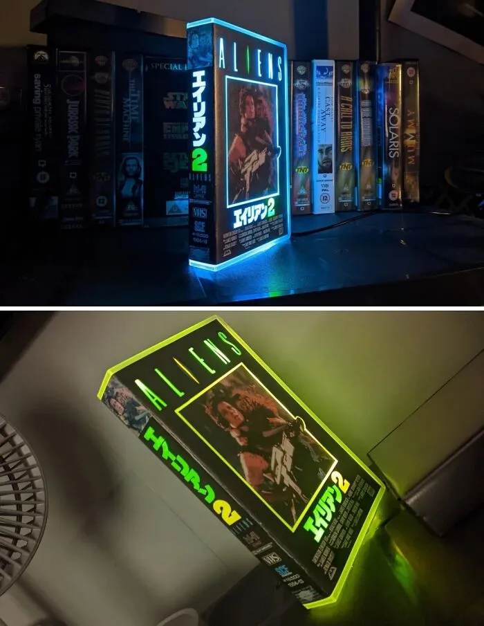 I Upcycle Vhs Cases Into Lamps. This Is My Latest Edition - Aliens 1986 Japanese Cover Art