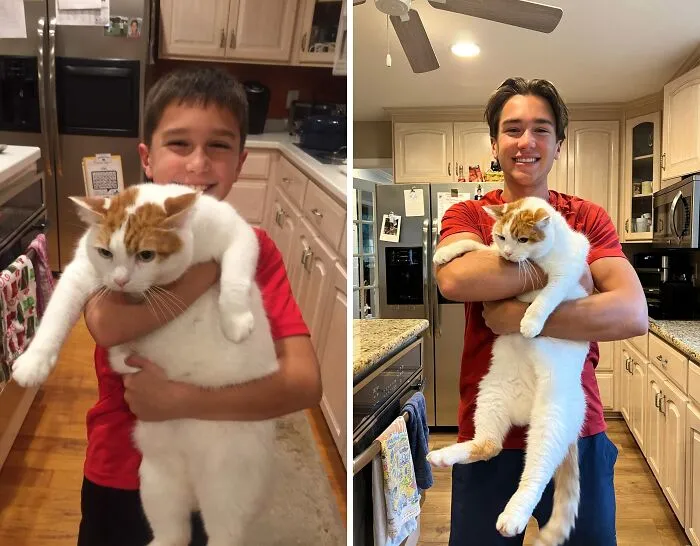 Same Place, Same Cat...10 Years Apart