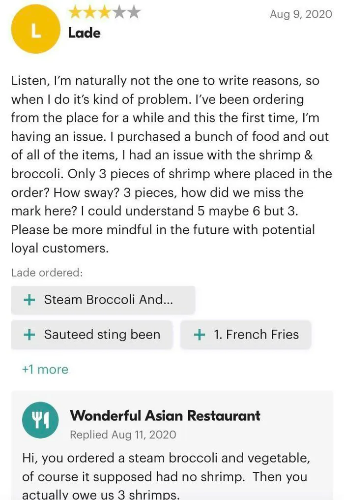 Wonderful Asian Restaurant Claps Back